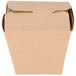 A brown Fold-Pak Earth paper take-out box with a lid.