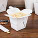 Fold-Pak 16WHWHITEM 16 oz. White Chinese / Asian Paper Take-Out Container with Wire Handle - 100/Pack Main Thumbnail 1