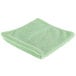 A close-up of a green Unger SmartColor medium-duty microfiber cleaning cloth.