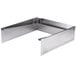 A Bakers Pride stainless steel splashguard with two metal corners.