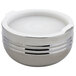 A silver Bon Chef bowl with a white lid.