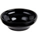 A black bowl with a white circle.