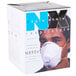 A box of 10 Cordova N-95 respirator masks with a face mask on it.