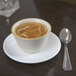 7.25 oz. Ivory (American White) Scalloped Edge China Bouillon Cup with Gold Band - 36/Case Main Thumbnail 1