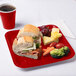 Creative Converting 463548 9" Classic Red Square Paper Plate - 180/Case Main Thumbnail 1