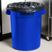 Continental 3200BL Huskee 32 Gallon Blue Round Trash Can Main Thumbnail 8