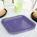 Creative Converting 453268 7" Purple Square Paper Plate - 180/Case Main Thumbnail 3