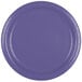 A close-up of a purple paper plate.