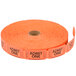 A roll of orange Carnival King "Admit One" tickets.