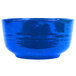 A blue bowl with a speckled surface.