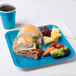 Creative Converting 463040 9" Turquoise Blue Square Paper Plate - 180/Case Main Thumbnail 1
