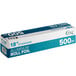 A blue and white box of Choice 18" x 500' Food Service Standard Aluminum Foil Roll with white text.