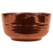 A dark brown Tablecraft copper fruit bowl with a shiny surface.