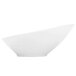 A CAC bone white porcelain salad bowl with a curved shape on a white background.