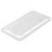 A white rectangular plastic food pan with a handle.