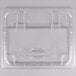 A Cambro clear plastic FlipLid for a food pan.