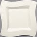 Fineline Wavetrends 109-BO 9 1/2" Bone / Ivory Plastic Square Plate - 120/Case Main Thumbnail 2