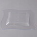 A clear plastic square plate.