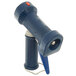 A T&S stainless steel pre-rinse spray valve with a blue rubber cover and black trigger handle.