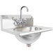 An Eagle Group stainless steel hand sink with a gooseneck faucet.