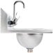 A silver Eagle Group hand sink with a gooseneck faucet.
