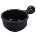 A black Tablecraft metal bowl with a handle.