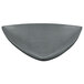 A grey triangle shaped Tablecraft display bowl with a curved edge.