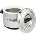 A stainless steel Town sushi rice container with a lid and handle.