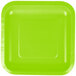 Creative Converting 453123 7" Fresh Lime Green Square Paper Plate - 180/Case Main Thumbnail 2