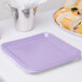 Creative Converting 463265 9" Luscious Lavender Purple Square Paper Plate - 180/Case Main Thumbnail 3