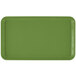 A green rectangular Cambro tray with a white border.