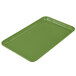 A rectangular lime green Cambro fiberglass tray.