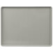 A rectangular gray tray with a white background.
