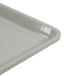 A close-up of a white Cambro dietary tray.