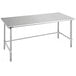 A rectangular silver Eagle Group open base work table with metal legs.