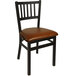 BFM Seating 2090CLBV-SB Troy Sand Black Steel Side Chair with 2" Light Brown Vinyl Seat Main Thumbnail 1