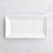 Acopa 10" x 5 1/2" Bright White Rectangular Porcelain Platter - 24/Case