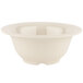 A white melamine bowl with a rim on a white background.