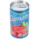 A Clamato can with a blue label.