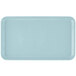 A rectangular sky blue Cambro tray.