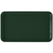 A rectangular green Cambro tray with a white border.