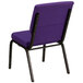 A purple Flash Furniture church chair with black metal legs.
