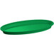A green oval Tablecraft Cast Aluminum King Fish Platter on a white background.