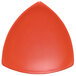 An orange triangle shaped melamine plate.