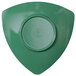 An Elite Global Solutions triangle shaped melamine plate in green.