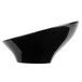 A black Elite Global Solutions melamine bowl with a curved rim.