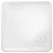 A white square melamine tray with curved lines.