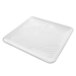 A white square melamine tray with wavy lines.