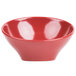 A cranberry red Elite Global Solutions melamine bowl.