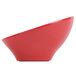 An Elite Global Solutions cranberry red melamine bowl on a white background.